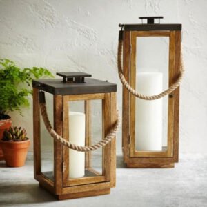 rustic lantern pair